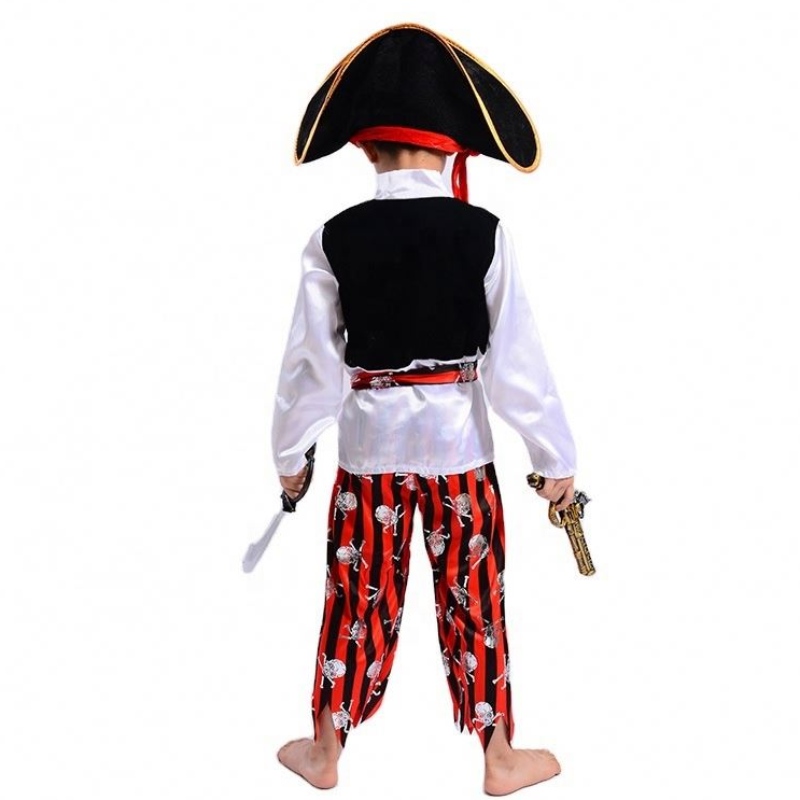 卸売クールな縞模様の海賊セットステージパフォーマンススーツハロウィーンコスプレカリブ海の海賊キャプテンチルドレン\\の衣装