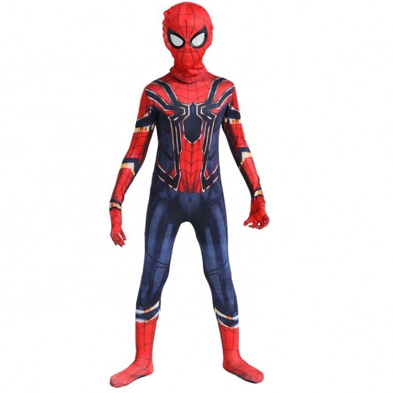 卸売クラシックファンシーブラック&redハロウィーンスーツアニメTV&movie Kid漫画服スパイダーマンパフォーマンスコスチュームジャンプスーツ