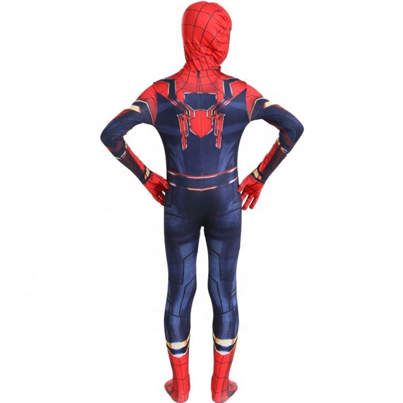 卸売クラシックファンシーブラック&redハロウィーンスーツアニメTV&movie Kid漫画服スパイダーマンパフォーマンスコスチュームジャンプスーツ