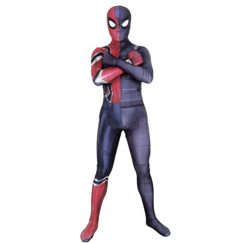 Spandex Stealth Seamed Superhero素晴らしいスパイダーマンジャンプスーツハロウィーンコスプレセット男性用のスパイダーマンコスチューム&kids