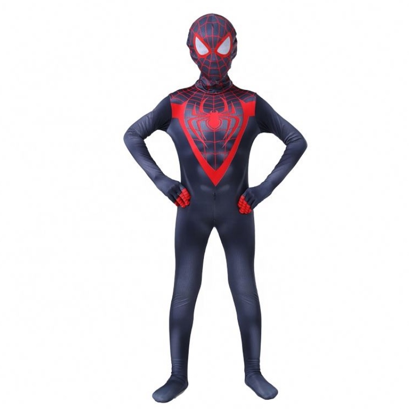 新しいスタイルのホットセールハロウィーンブラック&red for boys child tv&movieスーパーヒーローコスプレファクトリーダイレクトスパイダーマンジャンプスーツコスチューム