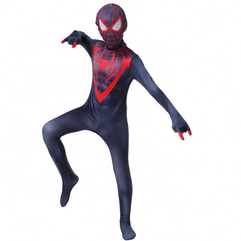 新しいデザインハロウィーンカーニバルスパイダーマンノーウェイホームコスプレブラックゼンタイジャンプスーツスパイダーマンコスチュームフェイスマスクの子供向け