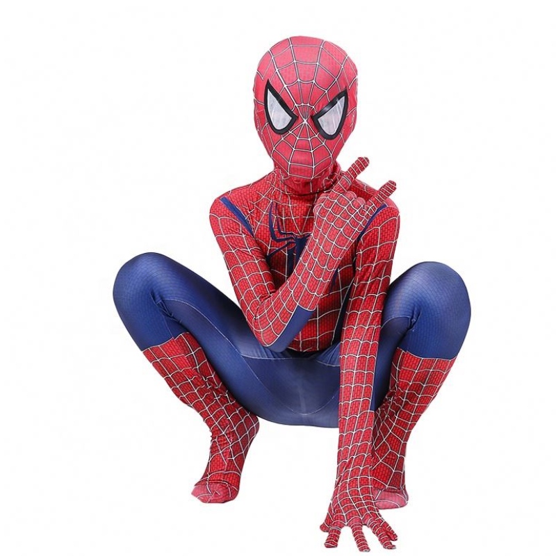 ジッパーセットハロウィーンTV&movieスーパーヒーロージャンプスーツパフォーマンスウェアスパイダーマンコスチューム付きヘッドギア