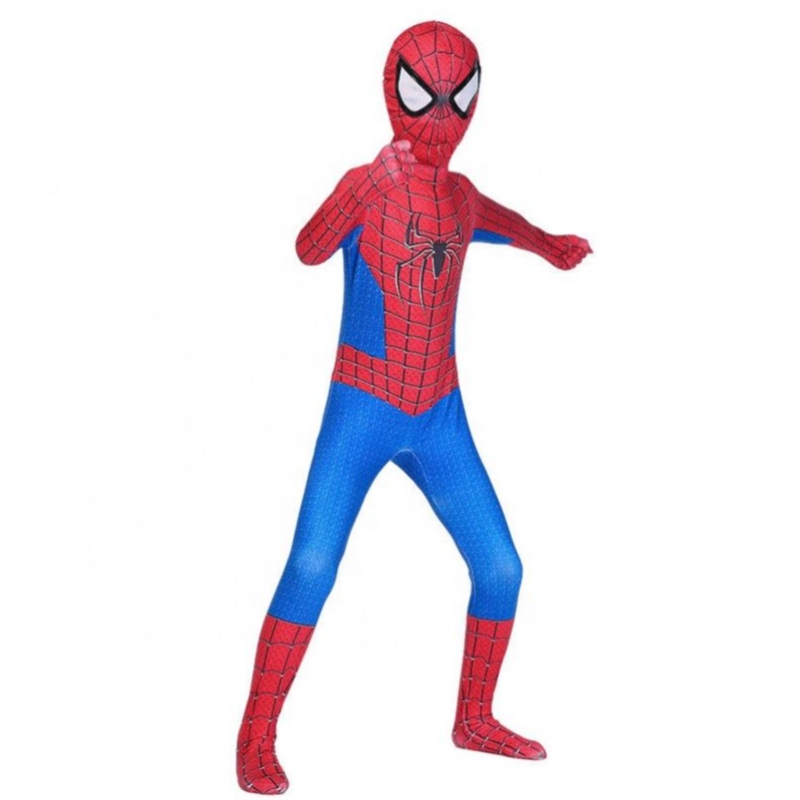 レッドスパイダーマンジャンプスーツコスプレ子供用衣料品セットスパイダーマンスーツ