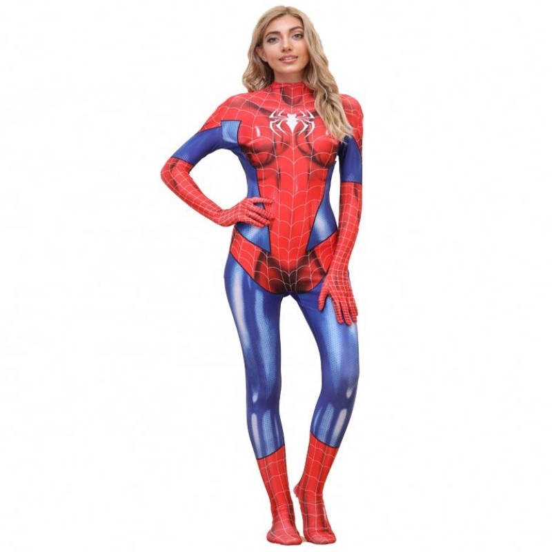 卸売りプラスサイズのハロウィーンプロップ映画女性のスパイダーマンスパイダーウーマンコスチュームセットのパフォーマンスウェア