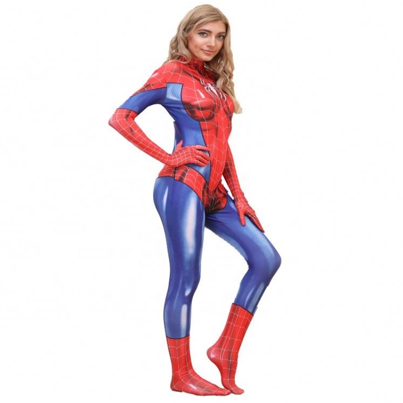 卸売りプラスサイズのハロウィーンプロップ映画女性のスパイダーマンスパイダーウーマンコスチュームセットのパフォーマンスウェア