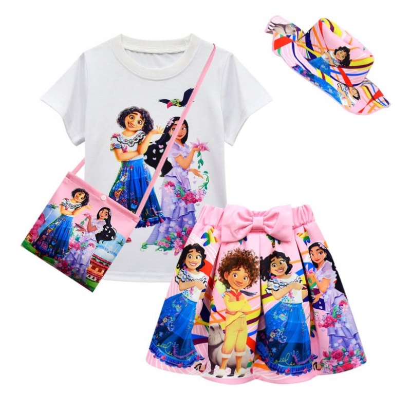 ベージュ4 pcs子供服子供半袖Tシャツ+プリントショーツ