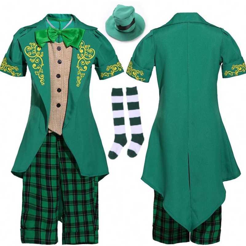 子供ハロウィーンアイリッシュエルフパフォーマンスユニフォームユニフォーム衣装セントパトリック\\ 'S Day Girl Leprechaun Costume DGHC-089