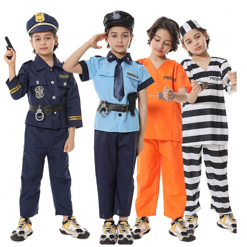 ハロウィーンドレスアップ警官のふりをするプレイセットキッズ警察コスチュームボーイズhcbc-005