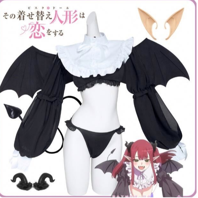 EcowalsonアニメRizu Kyunコスプレコスチューム私のドレスアップダーリンコスプレKitagawaマリンビキニコスプレコスチュームKuroe Shizuku Wig