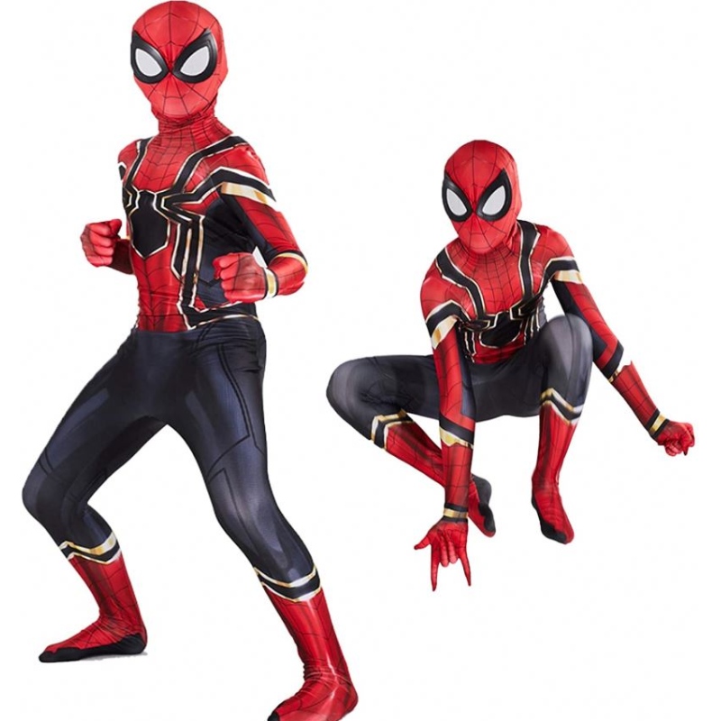 キッズハロウィーンコスチューム互換性のあるスーパーヒーロースパイダーマンコスチュームスーツキッズパーティーコスプレ3Dスタイルベストギフト