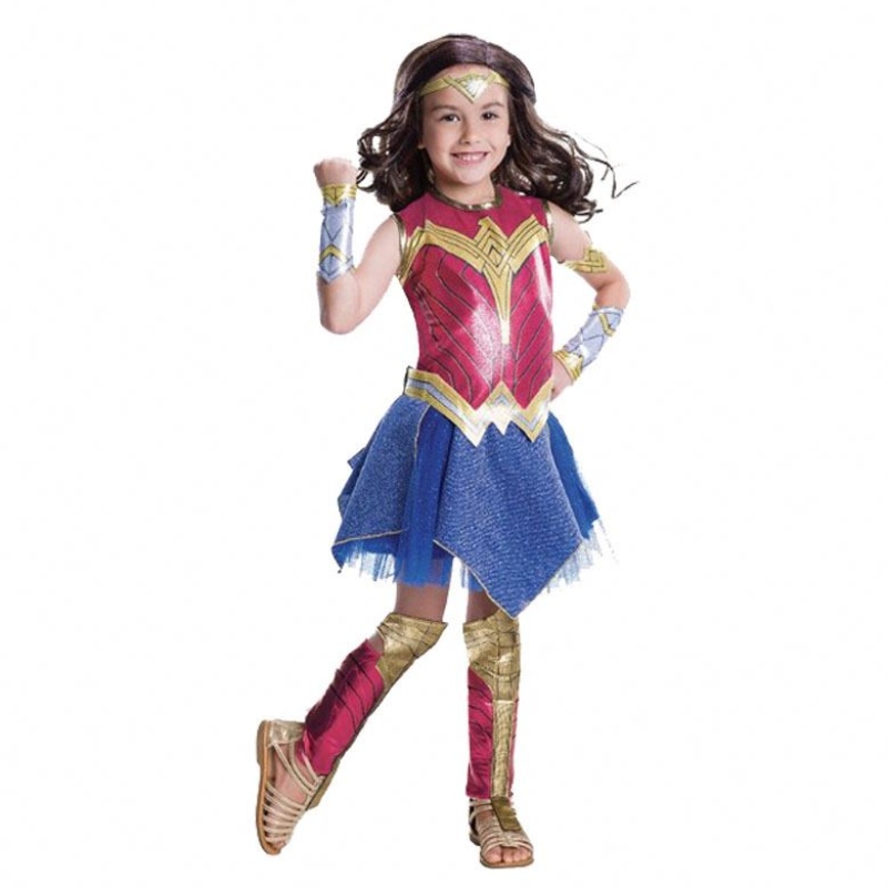 ワンダーガールの衣装の子供たちは、子供のためのスーパーヒーローコスプレハロウィーンコスチュームをドレスアップ