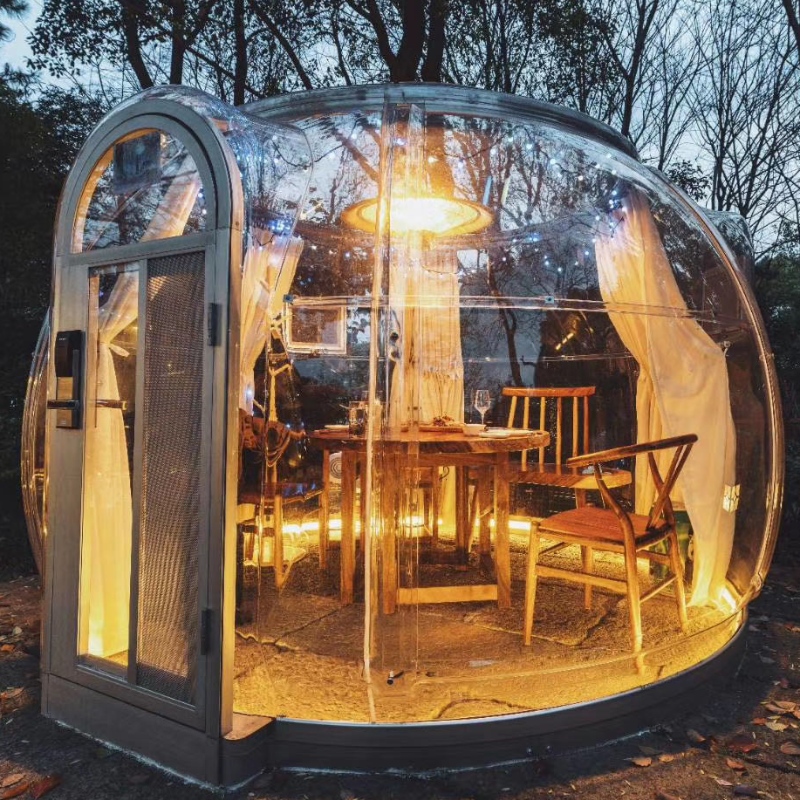 リゾートホテル、キャンプ、屋外の活動のための3.0メートル透明ドームテント測地屋外キャンプドームテント