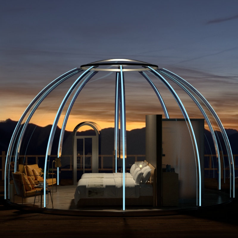 リゾートホテル、キャンプ、屋外の活動のための6メートルの贅沢な透明なドームテント