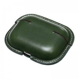 新しいApple AirPods Pro2保護ケース、Calfskin統合保護ケース、Bluetoothヘッドセットケースクラッシュ抵抗性革張りの革新的なケースに一致する軍の緑色