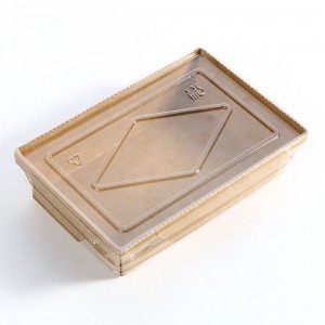 エコに優しいカスタマイズされたホールセール生分解性折りたたみサラダクラフトペーパーランチボックス