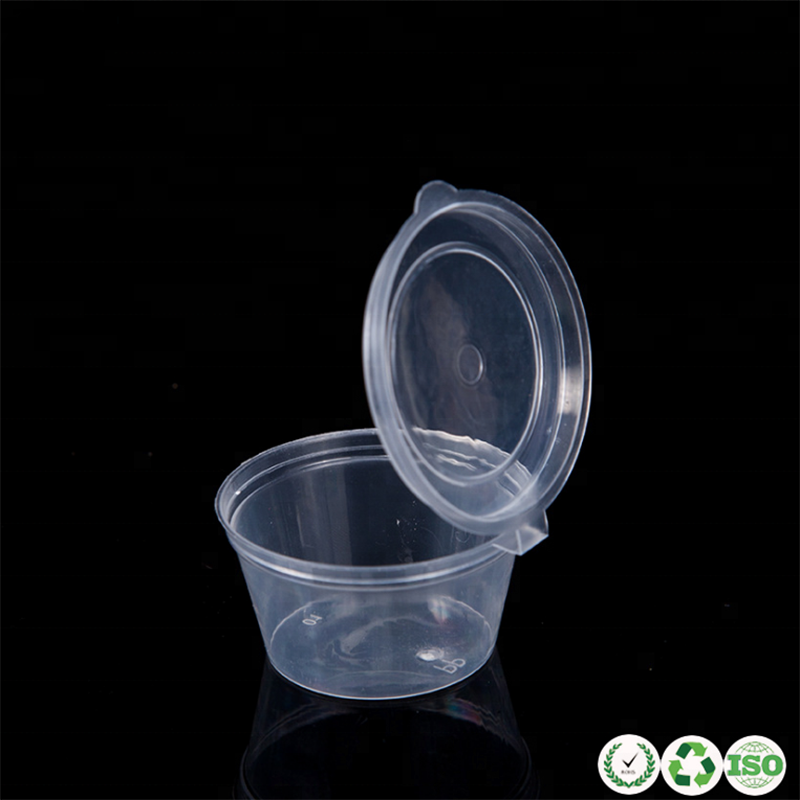 使い捨ての透明なプラスチックソースカップは、蓋付きのコンテナコンテナ