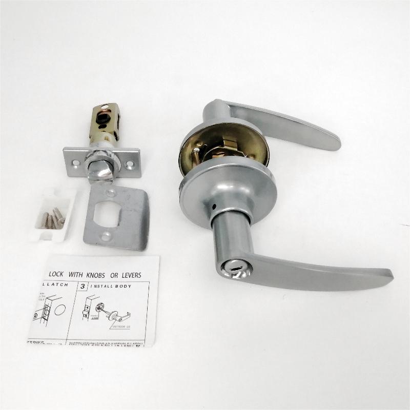 7302プライバシードアハンドル取り外し可能なラッチプレート、ベッドルームとバスルーム用のすべての金属ドアレバーロックセット