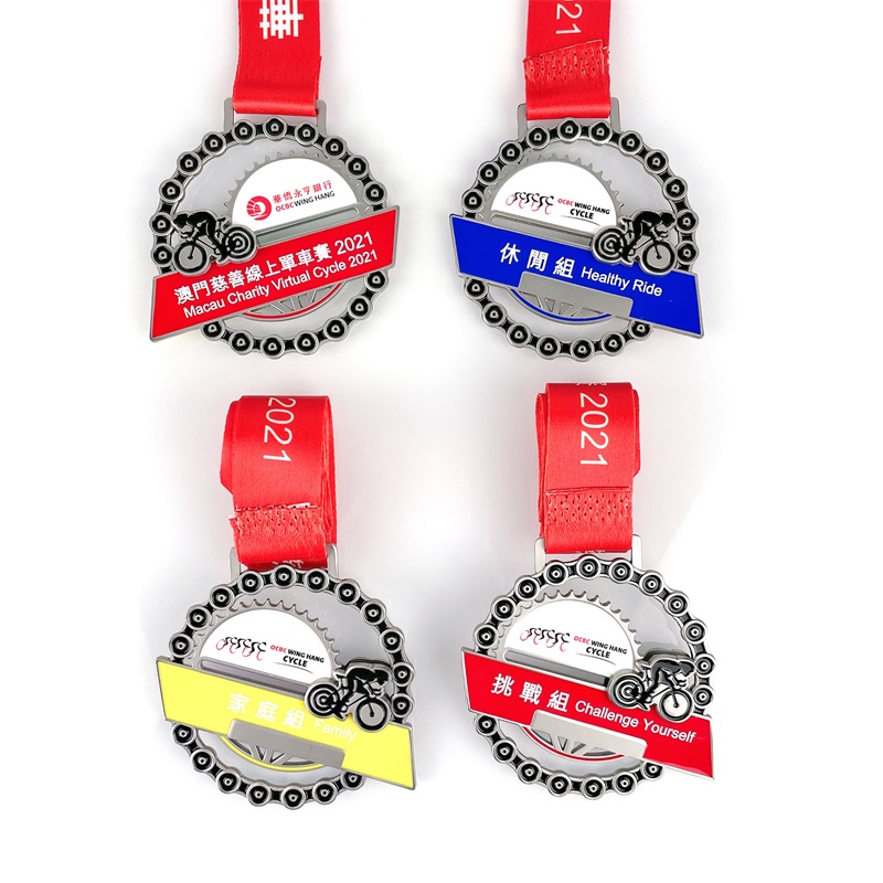 カスタムメダリオンネックレスサイクリングメダルアンティークメッキ金属メダル