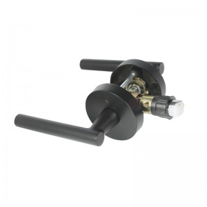 R7506ホームベッドルームまたはバスルームのプライバシーのためのモダンな現代的なスリムラウンドデザイン、キーレスドアロックを備えたブラックドアハンドルレバー