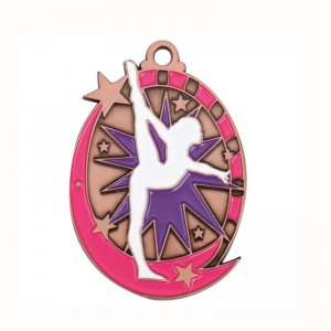 ギャグ18kゴールドメッキスクエア長方形メダリオンペンダントリズミカル体操メダル