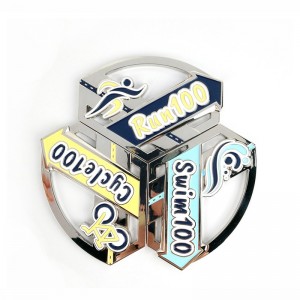 チャンピオンメダルカスタムアンティークメダルレビンデザイン3Dトライアスロンメダル