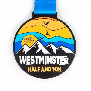 ギャグ工場カスタムロゴ賞のメダルリボンブランクゴールドシルバーブロンズ名誉サイクリングランニングマラソンメタルスポーツメダル