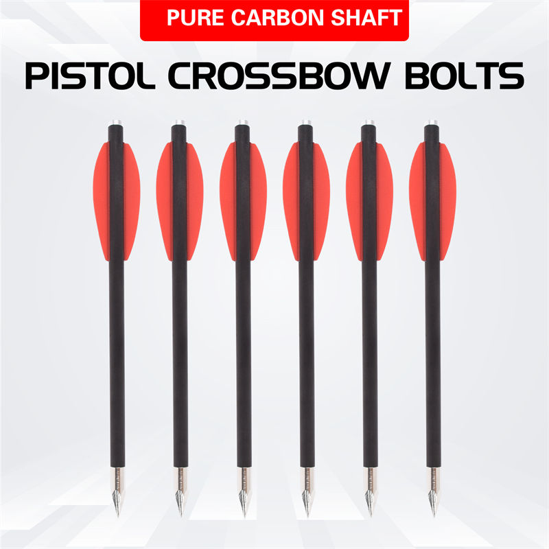 Elongarrow 119612-05 16cm Pistol Crossbow Bolts Carbon Arrow Bolts 2PCS Red Vane