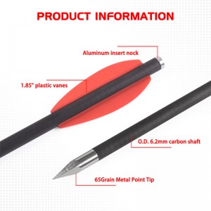Elongarrow 119612-05 16cm Pistol Crossbow Bolts Carbon Arrow Bolts 2PCS Red Vane