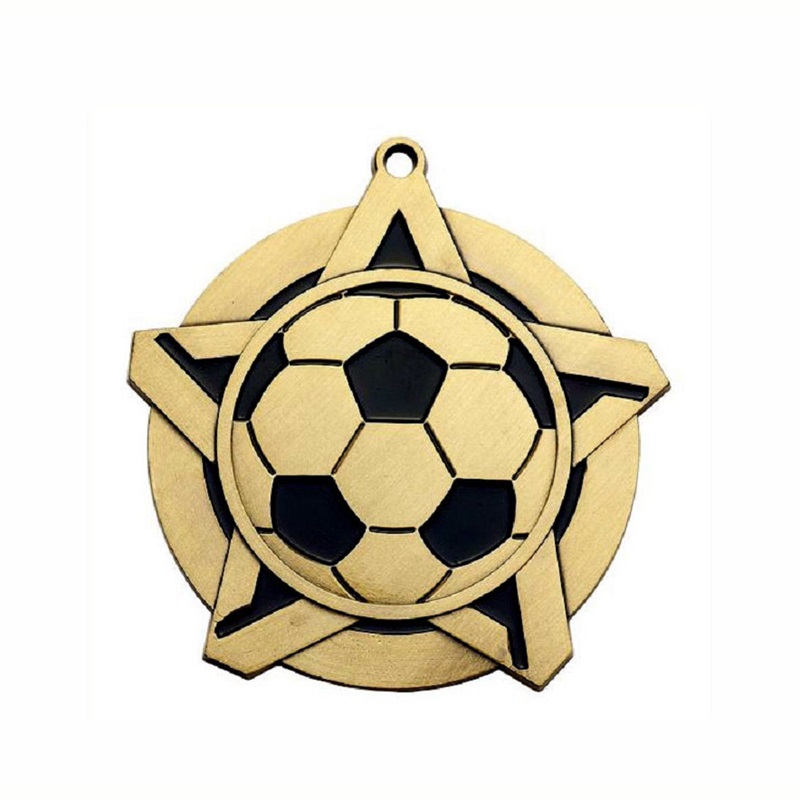 ギャグデザインメタル3Dロゴサッカーサッカーレーススポーツゴールドアワードメダル工場カスタムメダル付きリボン