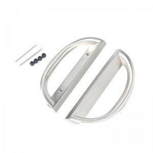 スライドパティオドアハンドルセット、D形状、非キー（3-15/16”ホール間隔）