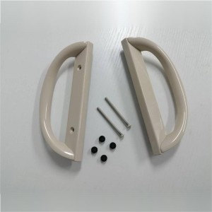 スライドパティオドアハンドルセット、D形状、非キー（3-15/16”ホール間隔）