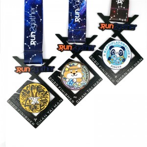 卸売最低注文エナメルマラソンメダルなし