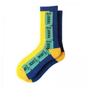 カスタムプライベートレーベル通気性スポーツ吸収クルーサイクリング靴下自転車の靴下