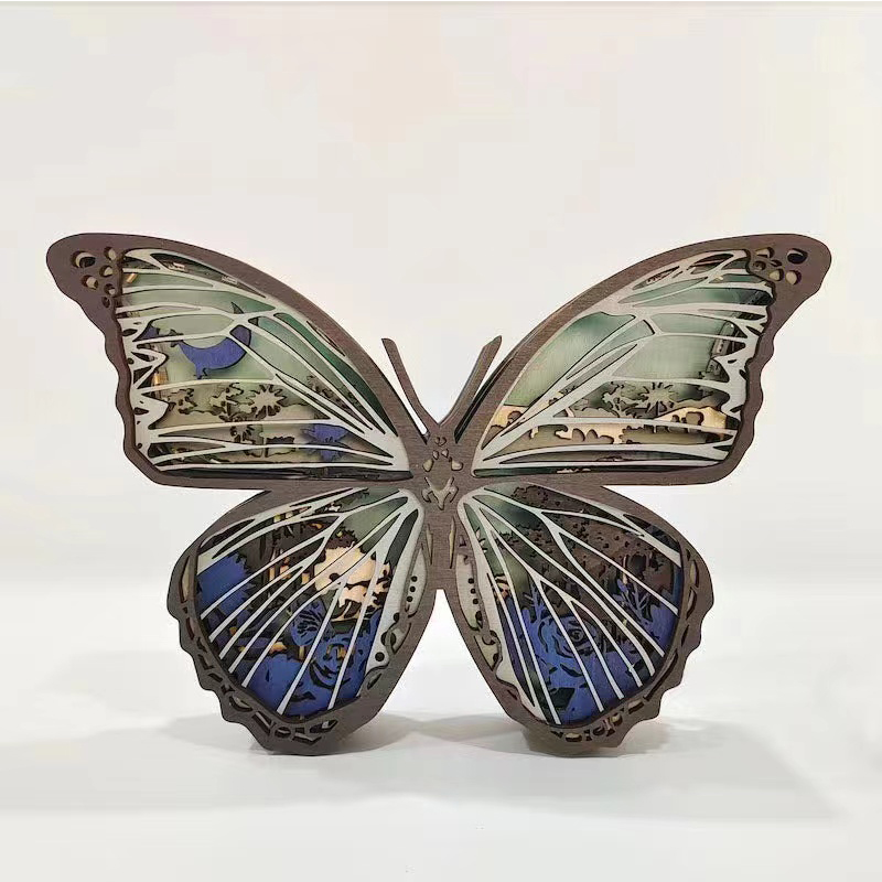 3D木製の蝶の装飾品