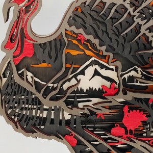 3D木製の動物フラミンゴアーティファクト