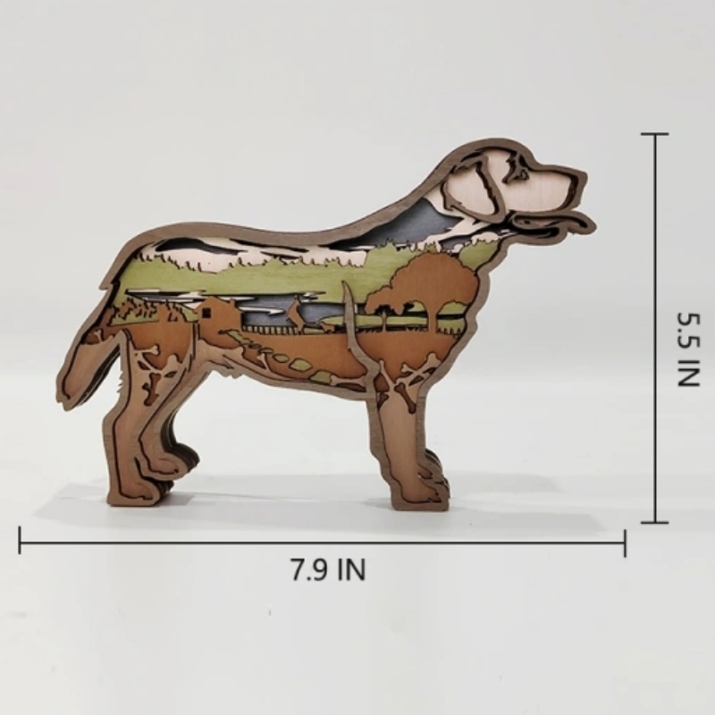 3Dラブラドール動物の木製工芸装飾