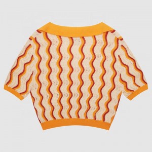 2023 New Design Custom Custom \\\\ \'sニットウェアvネックルーズソリッドカラー春夏Tシャツ半袖ニットカーディガンセーター