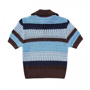 女性の春の夏のファッションジャクアードメッシュニットセーター