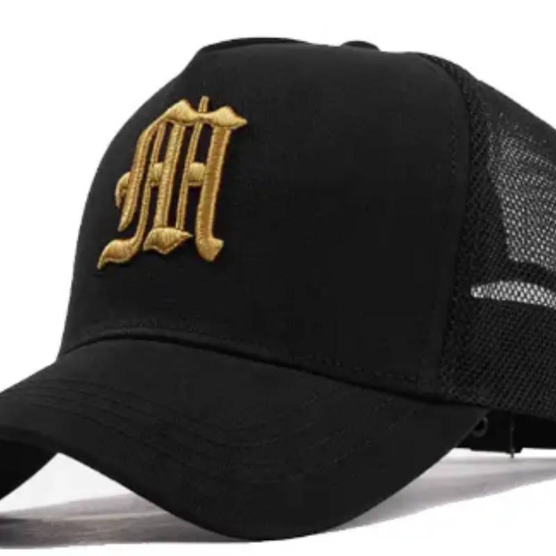 ホットハットデザイン5パネルスエードブルーとブラックの野球帽を添えたカスタムロゴフラット刺繍と3Dパフ刺繍帽子
