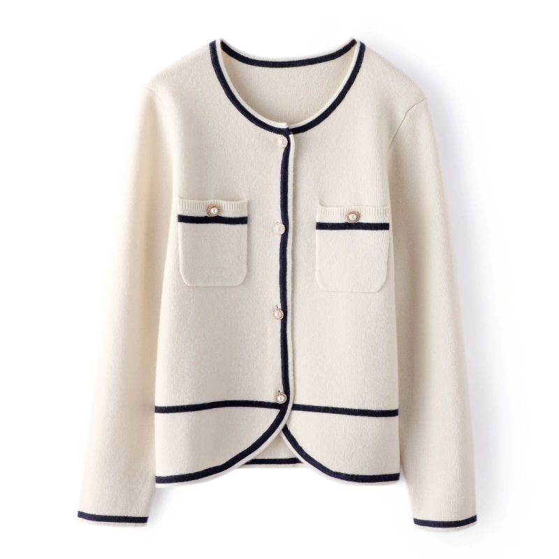 女性長袖100％カシミアカーディガン厚いセーターピュアカシミアオフィスレディージャケットカスタマイズ可能な服