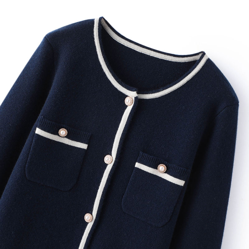 女性長袖100％カシミアカーディガン厚いセーターピュアカシミアオフィスレディージャケットカスタマイズ可能な服