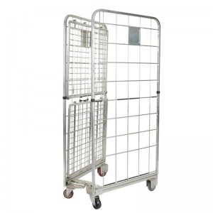 2面の折りたたみ式ロールコンテナ