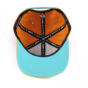 HIPHOPカスタムロゴフラットビルカラーブロックベビーキッズ6パネル幼児スナップバックGORRASブランクハットスナップバックキャップ