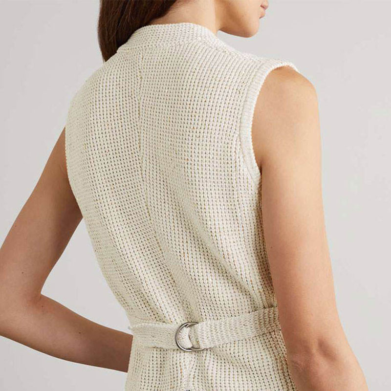 ニットウェアファクトリーカスタム2023女性服の夏の服ノースリートセーターネックプルオーバーニットセーター