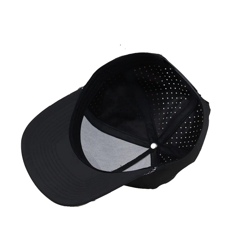 カスタム防水レーザーカット掘削穴式ハット5パネルラバーPVCロゴ野球帽