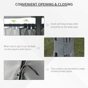 10 \\\\ \'x 13 \\\\\'屋外パティオガゼボキャノピーシェルター6つの取り外し可能なサイドウォール、灰色