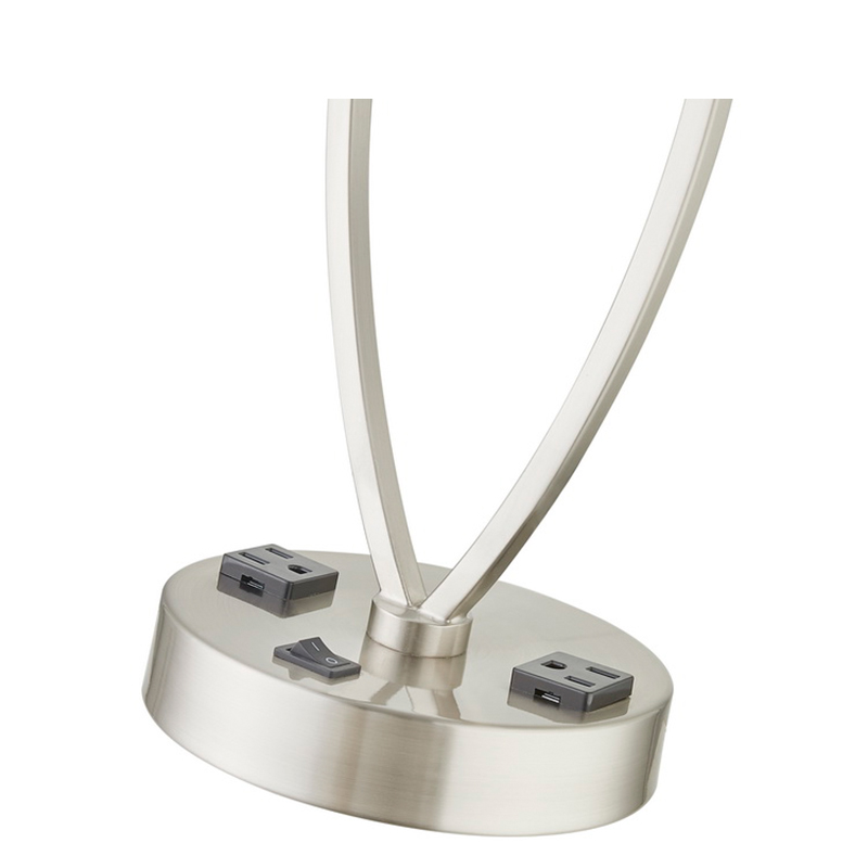 ブラシ付きニッケル仕上げ、/offロッカースイッチ、客室で2つのアウトレットを備えた1つのライトテーブルランプを睡眠