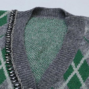 Argyle JacquardニットMohair Cardigan Seater womennitwear