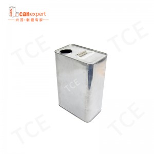 四角い長方形の空のオイル化学金属缶塗料またはオイルパッケージ用のプラスチック蓋付きの容器缶